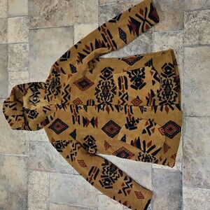 Light Weight Nappy Aztec Hooded Jacket